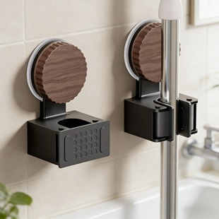 吸盘拖把壁挂夹浴室免打孔拖把架卫生间拖把夹挂扫把收纳收纳架