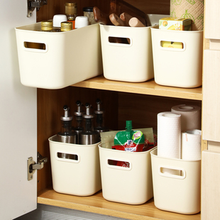 杂物收纳盒长方形厨房调料桌面化妆品零食小杂物塑料储物整理箱fh