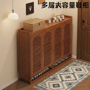 鞋 架阳台大码 收纳柜一体靠收纳柜 柜家用入户门口楠竹鞋 简易多层鞋