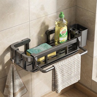 卫生间置物架浴室镜子前洗漱台免打孔壁挂式 洗手间厕所墙上收纳架