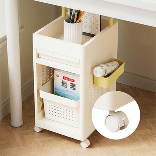 儿童简易书包置物架收纳架厨房落地置物架书包小推车可移动架收纳