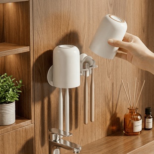 漱口杯置物架刷牙杯子牙刷杯学生牙缸家用洗漱杯具口杯牙刷架简约