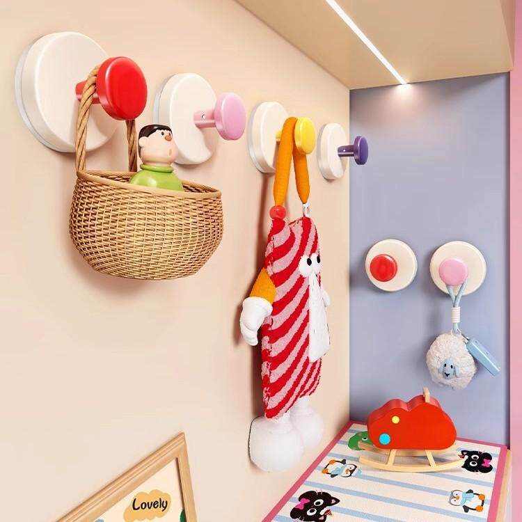 吸盘玄关挂钩强力承重粘胶免打孔入户门口放钥匙帽子置物粘贴塑料