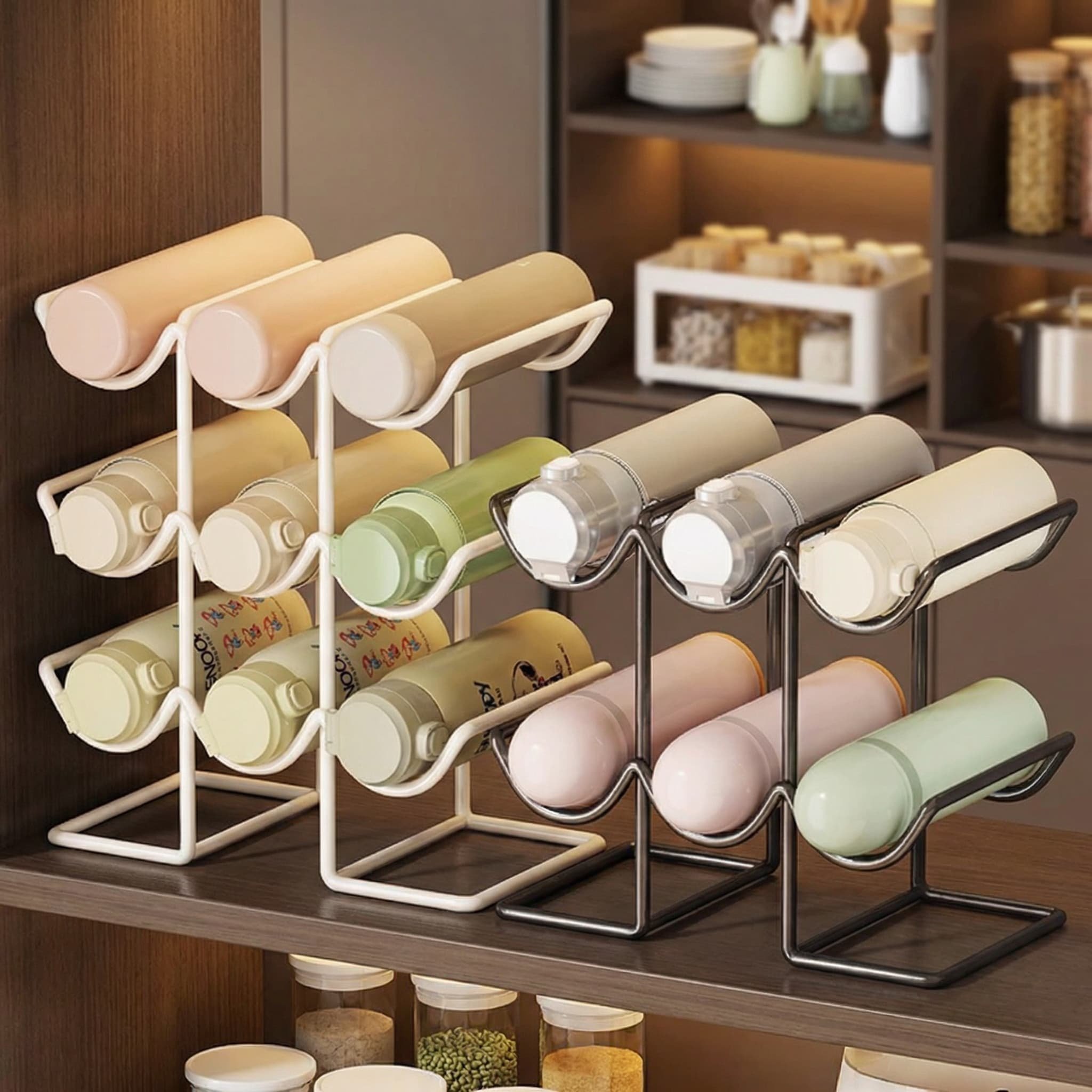 水杯置物架桌面大容量多层多功能保温杯架子家用创意铁艺收纳家用,收纳整理,书桌收纳置物架,淘宝优惠券,粉丝福利购,淘宝优惠卷