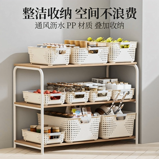 收纳盒厨房锅盖架置物架塑料锅具收纳架橱柜收纳盒收纳筐储物架子