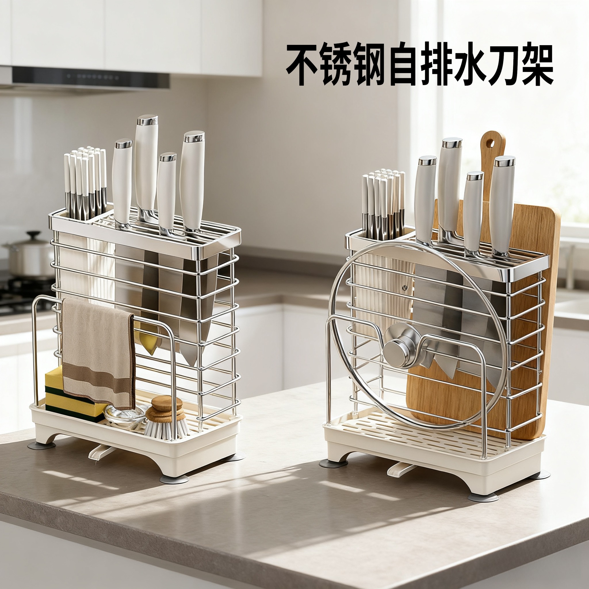 厨房刀架台面置物架多功能新款