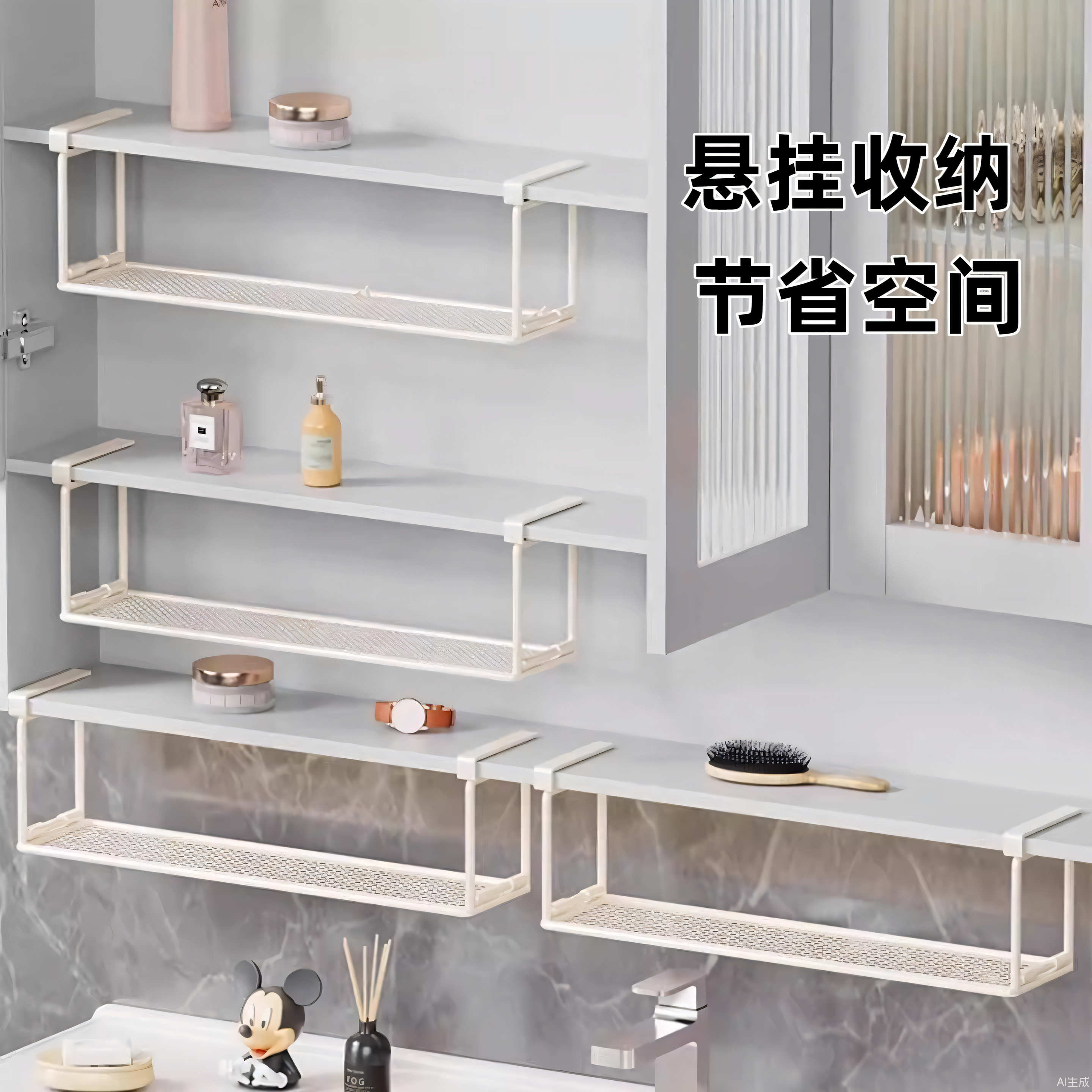 卫生间镜柜收纳盒浴室柜子隔板柜