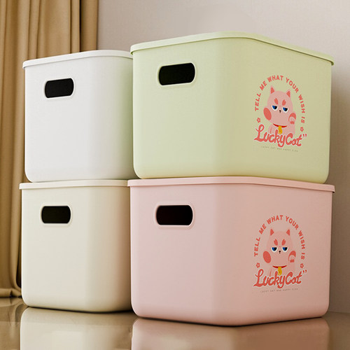 收纳箱带盖零食玩具杂物塑料箱子