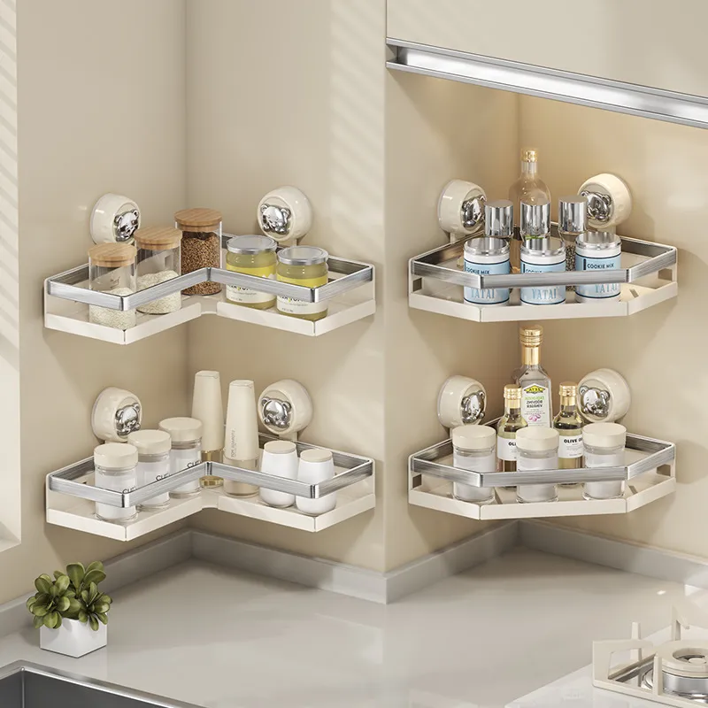 吸盘三角架免打孔壁挂式调料置物