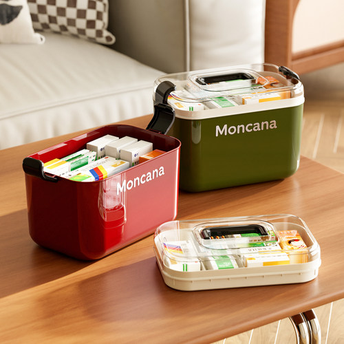 【双层6格】大容量带提手的药箱