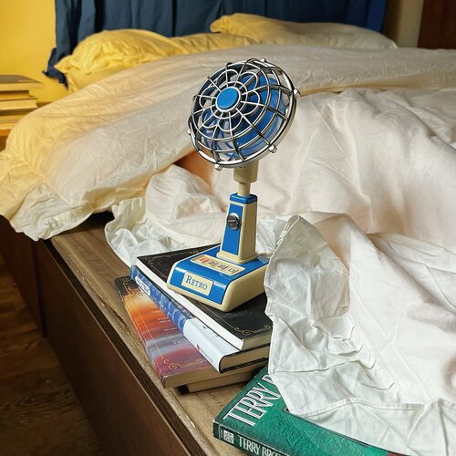 green house * 复古迷你USB充电角度风力可调节桌面电风扇