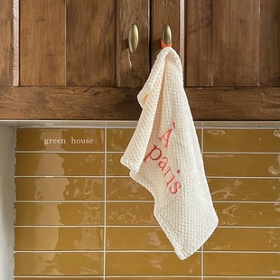 厨房刺绣擦手巾强吸水不掉毛可挂抹布 法式 green house