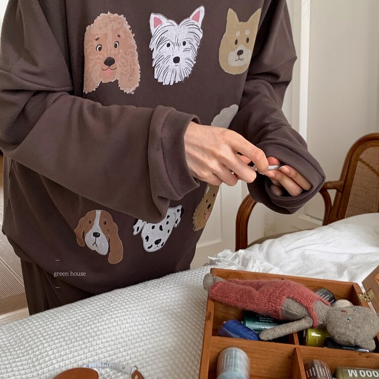 柔软亲肤绒睡衣家居服套装