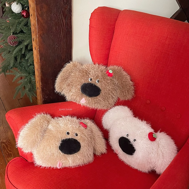 green house * 丝毛玩具狗可爱保暖可插手充电热水袋暖手宝