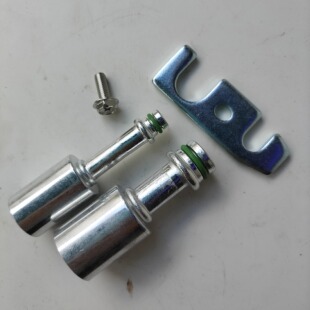 汽车空调蒸发器膨胀压板管头H阀驻车空调蒸发心转接头直头带铝套