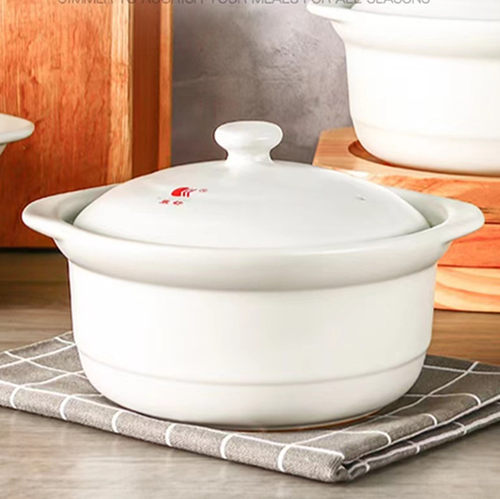 康舒白色炖菜汤锅陶瓷商用家用