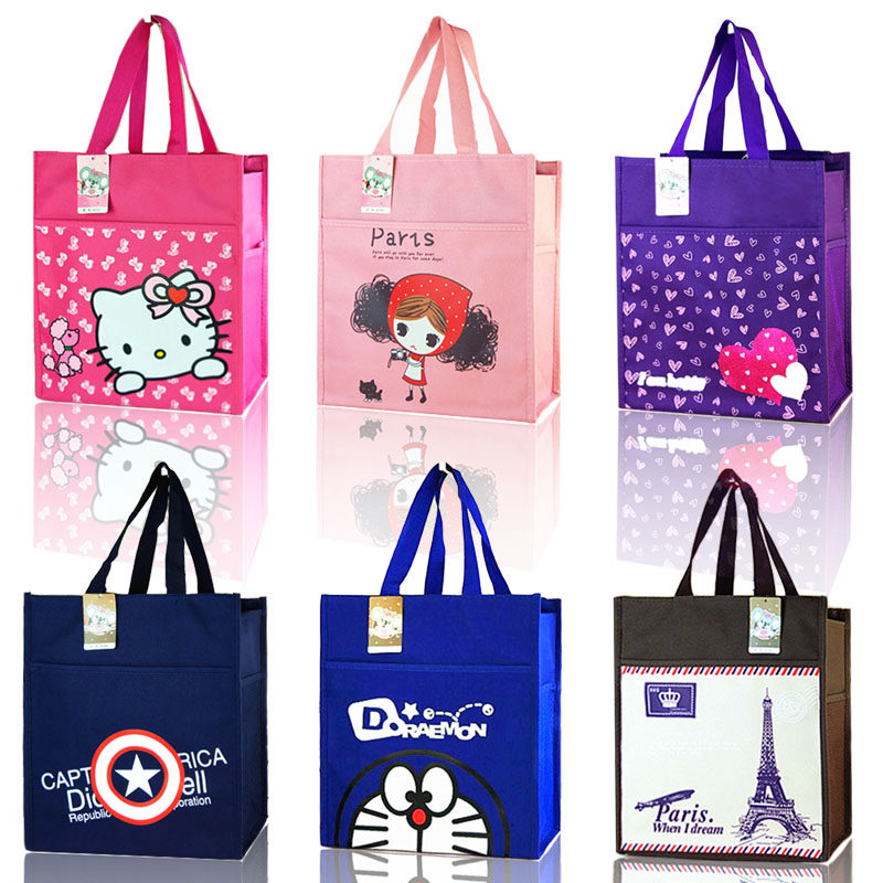 a4包邮中小学生书袋帆布补习袋补课包手拎书袋美术袋儿童卡通书袋