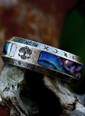 维京生命之树钛钢戒指男潮复古凯尔特结个性卢恩符文指环女高级感