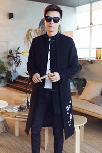 麒08 新款秋毛呢风大码中长款呢大衣风衣男A019-NY8088-P145图片