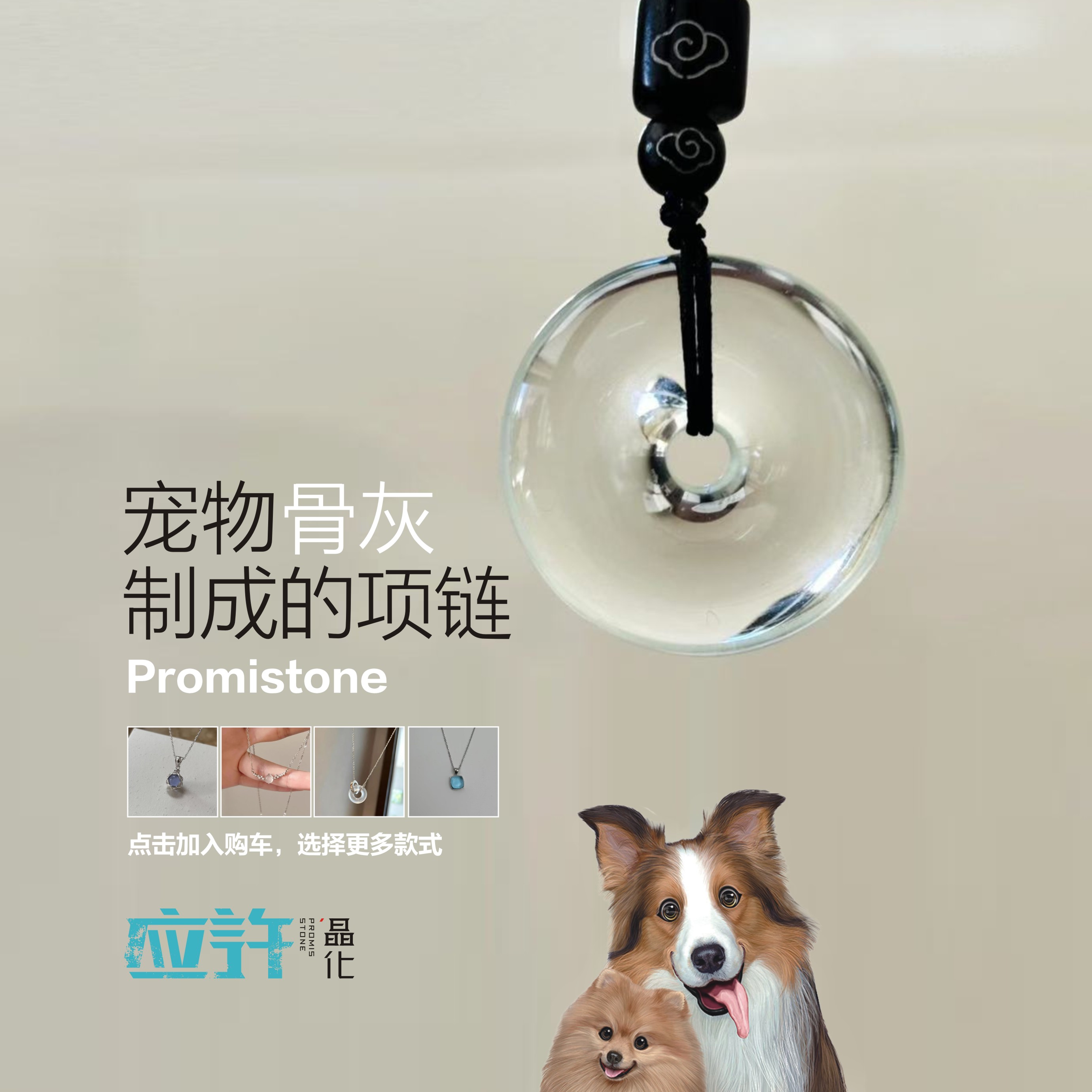 宠物骨灰生命晶石盒火化吊坠项链