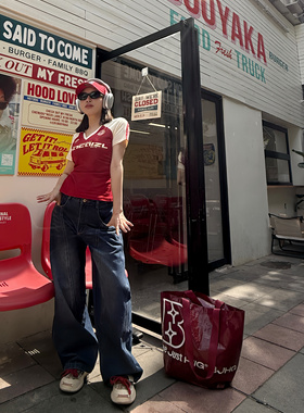 THEA买手店FUDGE PINK 2025夏季新款美式复古水洗做旧牛仔裤