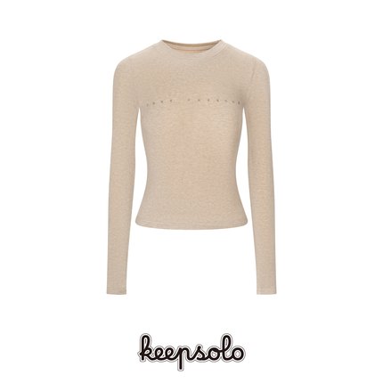 THEA买手店Keep solo 25秋冬新款圆领长袖T恤女修身显瘦打底衫