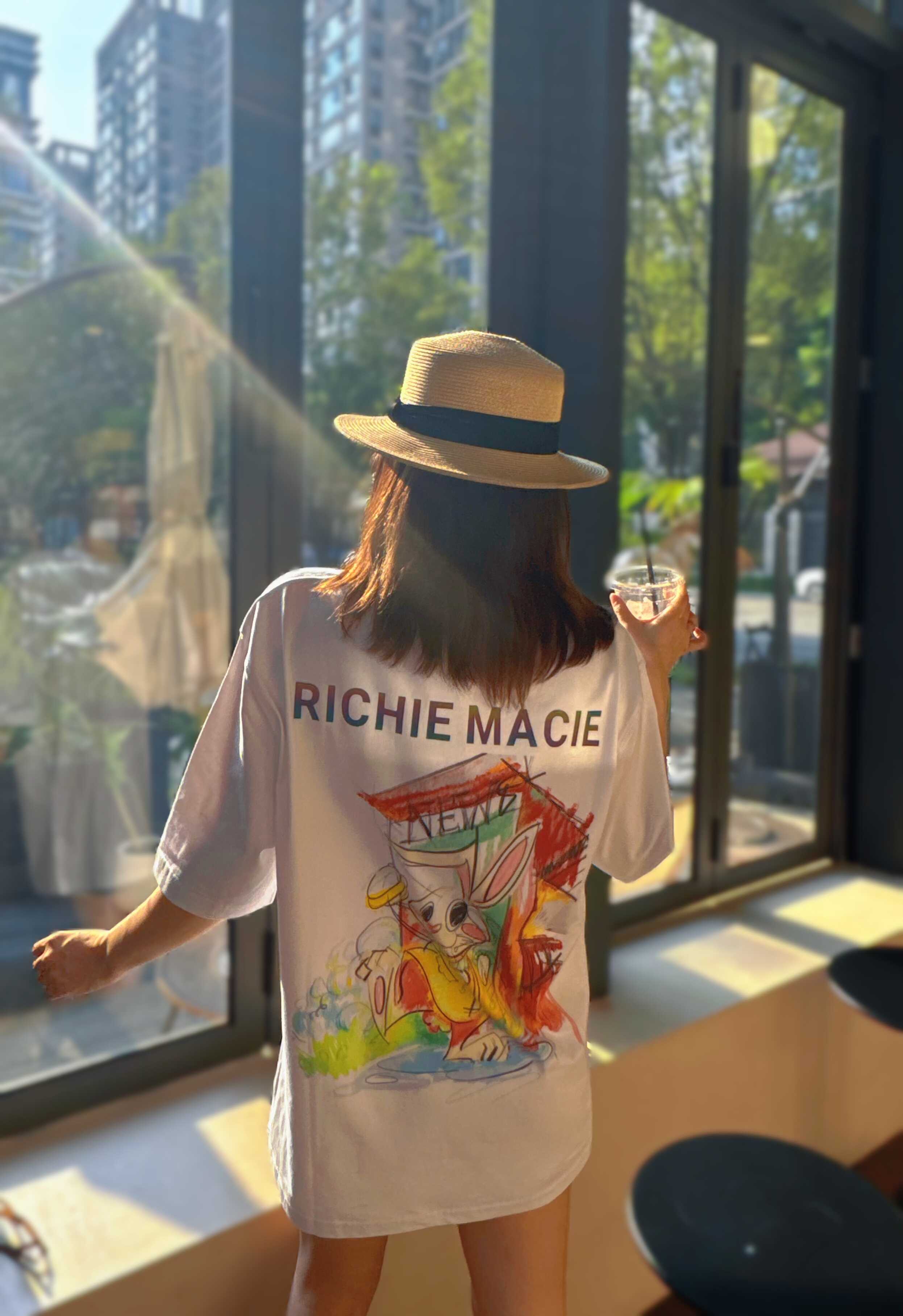 THEA买手店RICHIE MACIE 后背涂鸦卡通宽松男女同款T恤