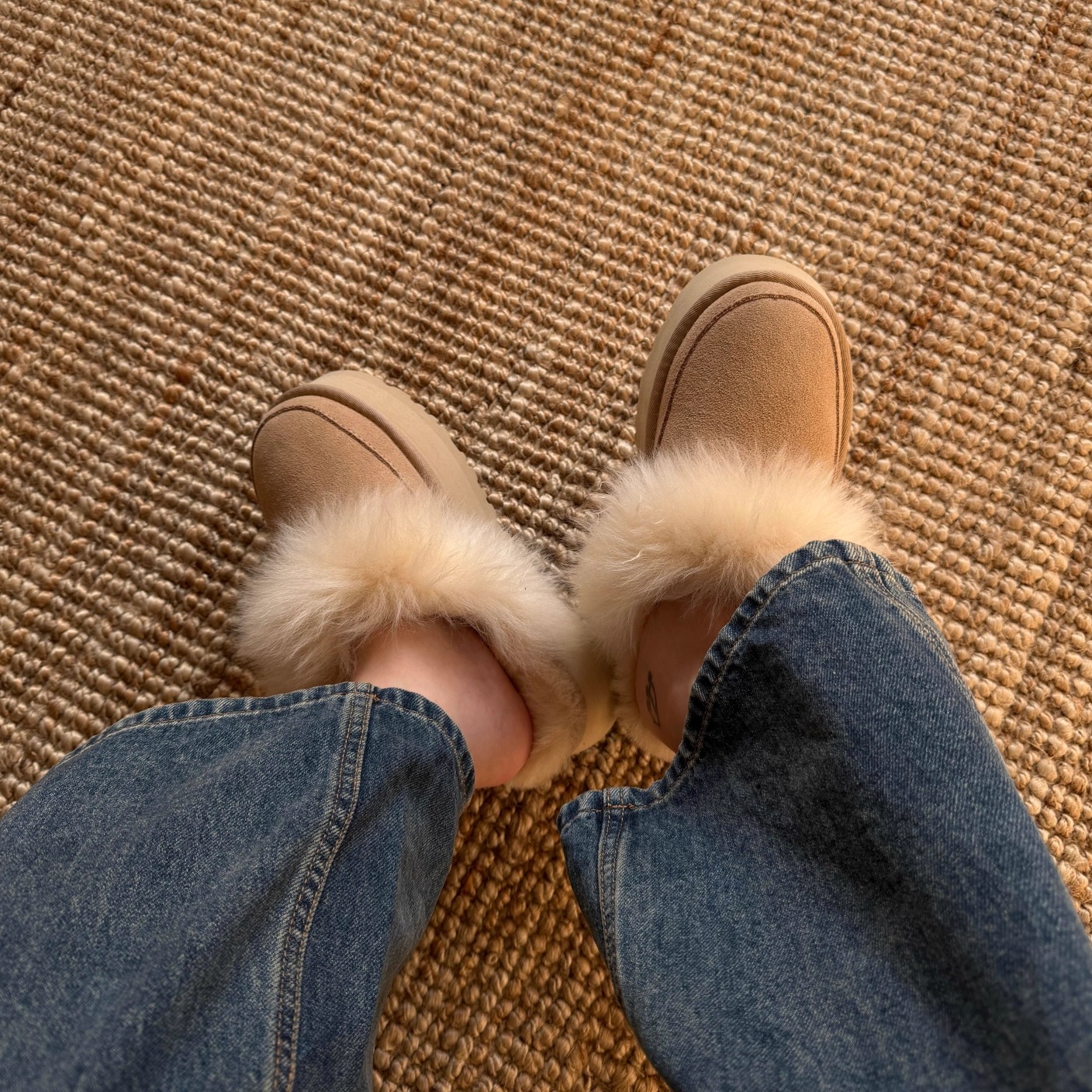 羊皮毛一体雪地靴2025新款复古风圆头毛毛加绒半拖厚底长毛雪地棉