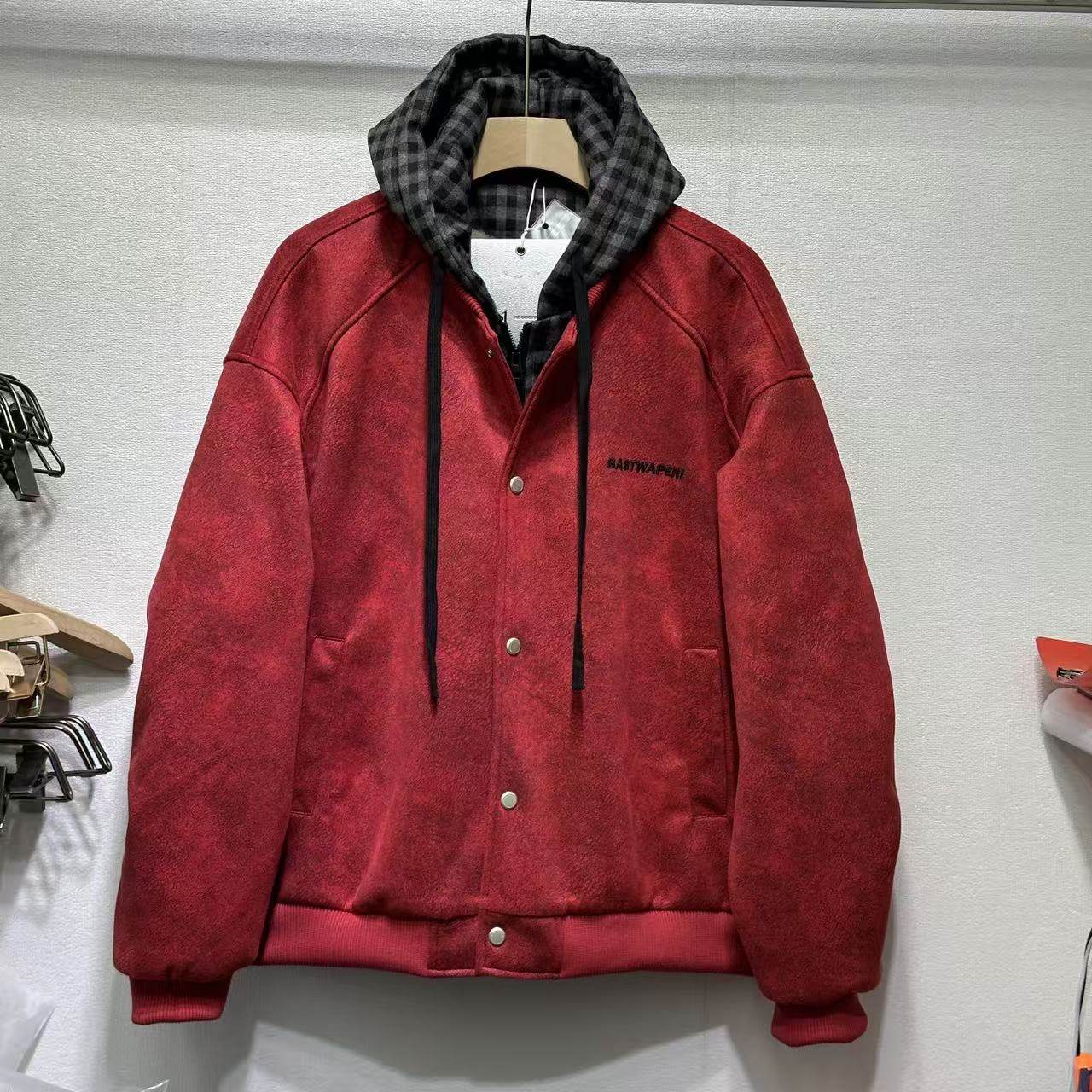 2025秋冬新款男士翻领夹克时尚休闲百搭宽松潮牌加绒外套假两件潮,男装,棉衣,淘宝优惠券,粉丝福利购,淘宝优惠卷