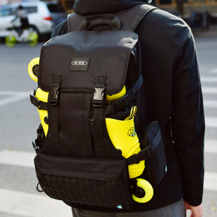 迈古m-cro双肩背包轮滑鞋分层防水大空间旱冰溜冰鞋户外收纳