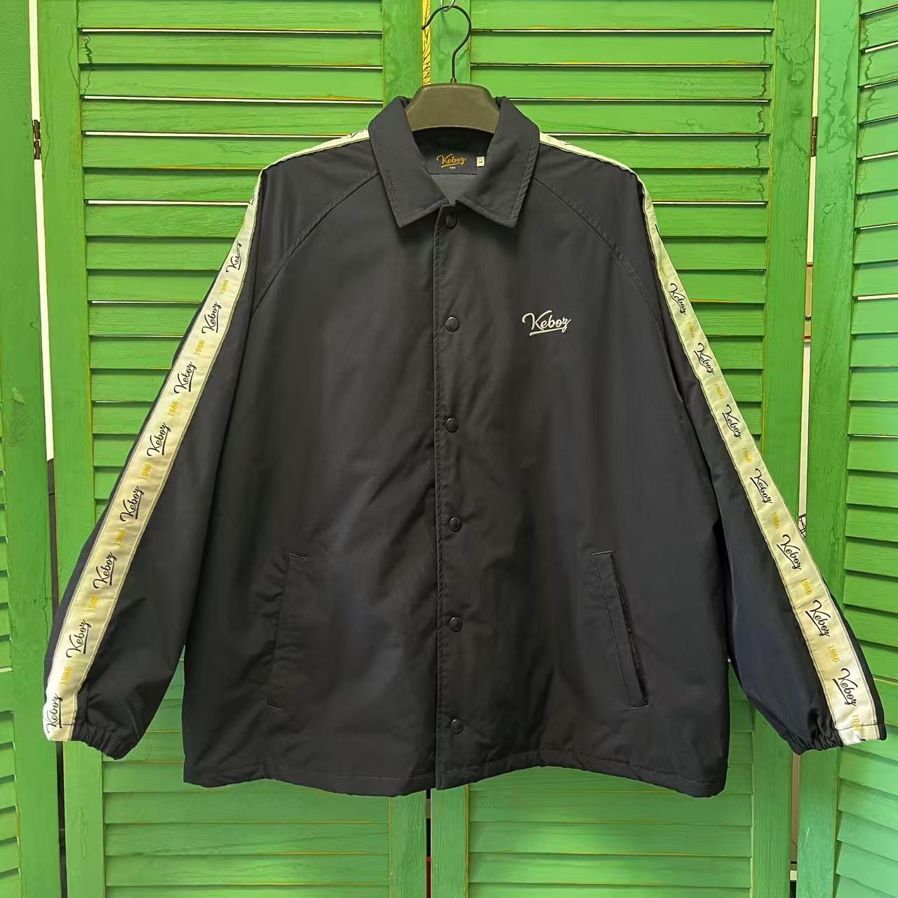 日本 keboz X freaks store 超肥大 宽版 串标 教练夹克 棉服