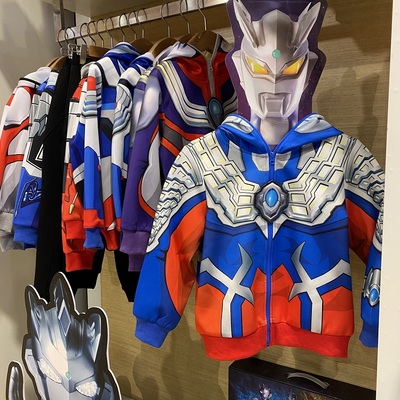 抢瑕疵处理奥特曼衣服男孩春秋外套赛罗迪迦泽塔童装潮卫衣连帽衫