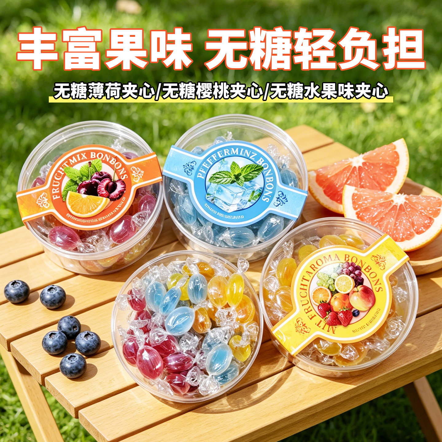 高颜值糖果罐装礼盒薄荷糖水果硬糖夹心清凉解腻送女友生日伴手礼
