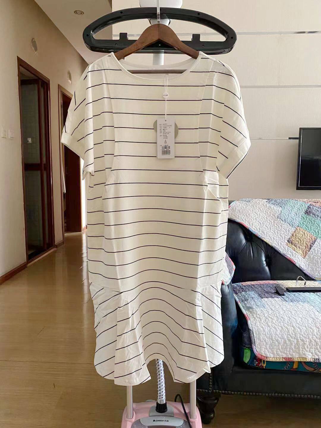 十月妈咪孕妇装18153701 纯棉半袖可哺乳连衣裙家居裙孕妇裙m码