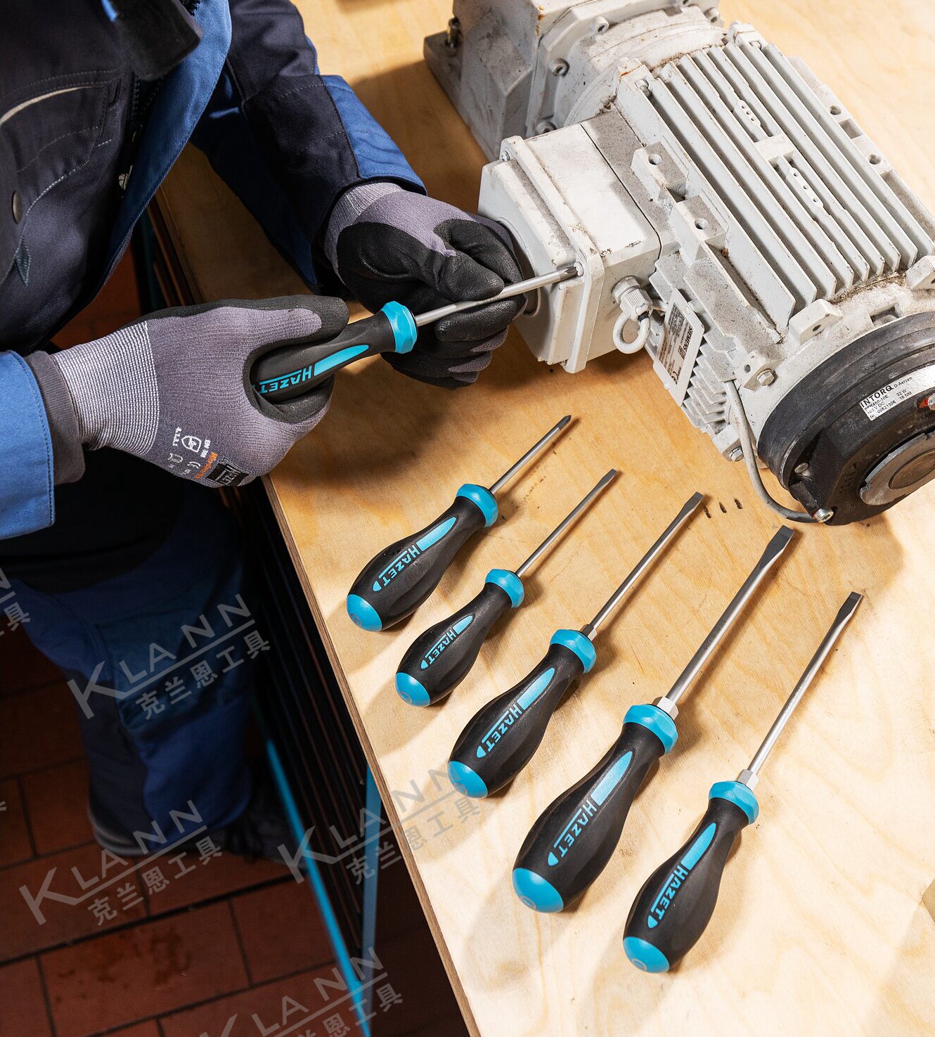 德国HAZET 802-PZ2米字螺丝刀 经典双色高扭矩防滑手柄