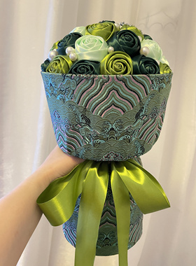原创手工制作花束藏式手捧花礼品小香风永生花玫瑰花生日结婚礼物