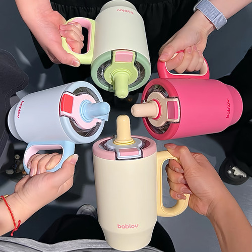 bablov儿童吸管保温杯男女学生高颜值随行便携简约咖啡网红水杯子