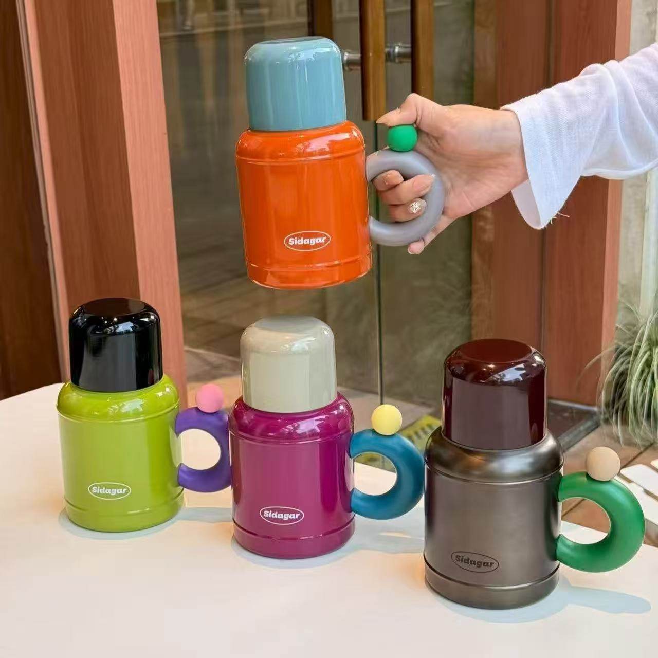 大容量保温杯带吸管便携焖烧泡茶