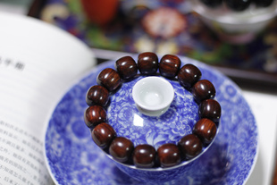 海南黄花梨紫油梨老料开门海14mm手串