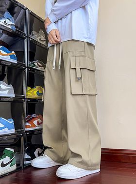 垂感直筒裤子男夏季薄款宽松阔腿长裤男士2025新款男裤休闲裤男款