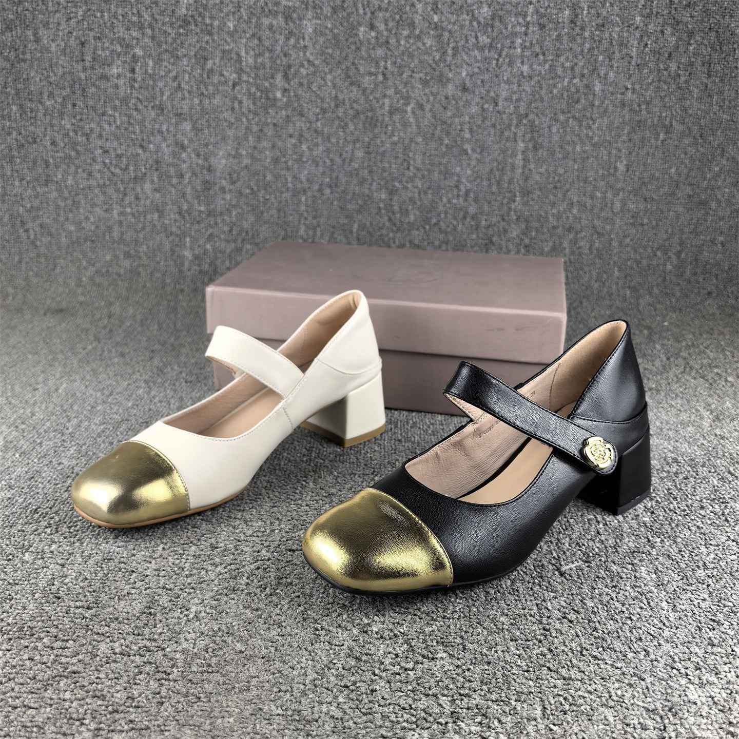 断码处理时尚小香风手工女鞋羊皮春秋季方头浅口真皮玛丽珍单鞋女