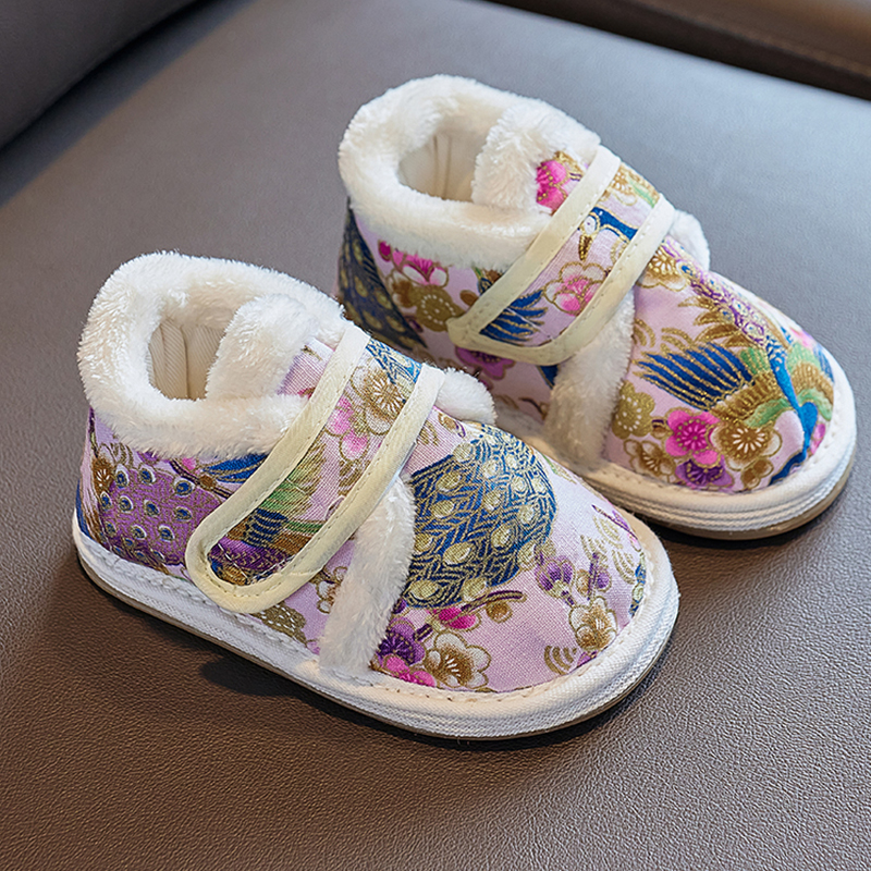 儿童手工棉鞋1-5岁保暖冬季