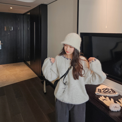 法式轻奢高级感纯欲风设计感毛衣