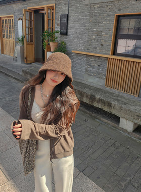 慵懒抽绳连帽卫衣显瘦垂感上衣女