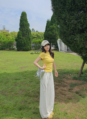 奶芙西装阔腿裤女白色2025夏季新款高腰显瘦宽松冰丝拖地长裤夏