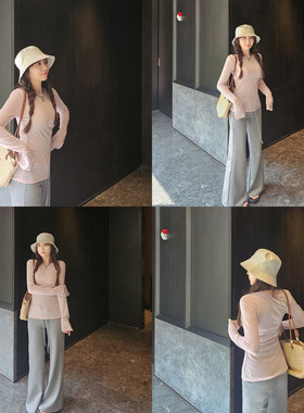 小个子莱赛尔纯色圆领罩衫女