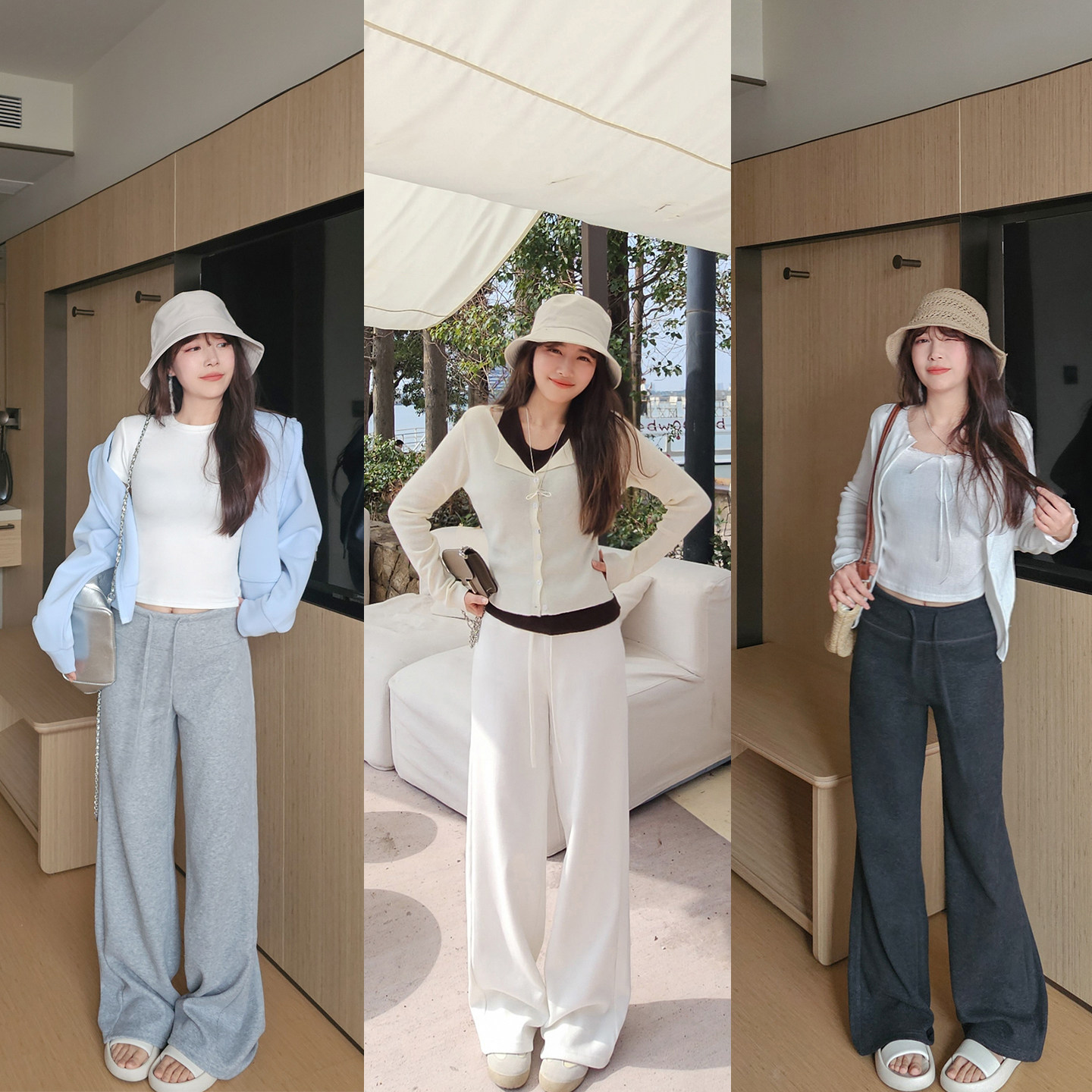 小个子休闲运动卫裤柔软垂感空气裤女2026春秋新款高腰抽绳裤子