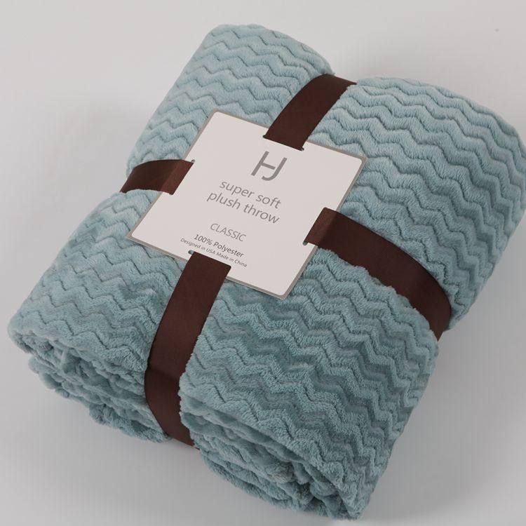 提花法兰绒盖毯双人毛巾被子沙发毯子纯色保暖冬季床单珊瑚绒纯色