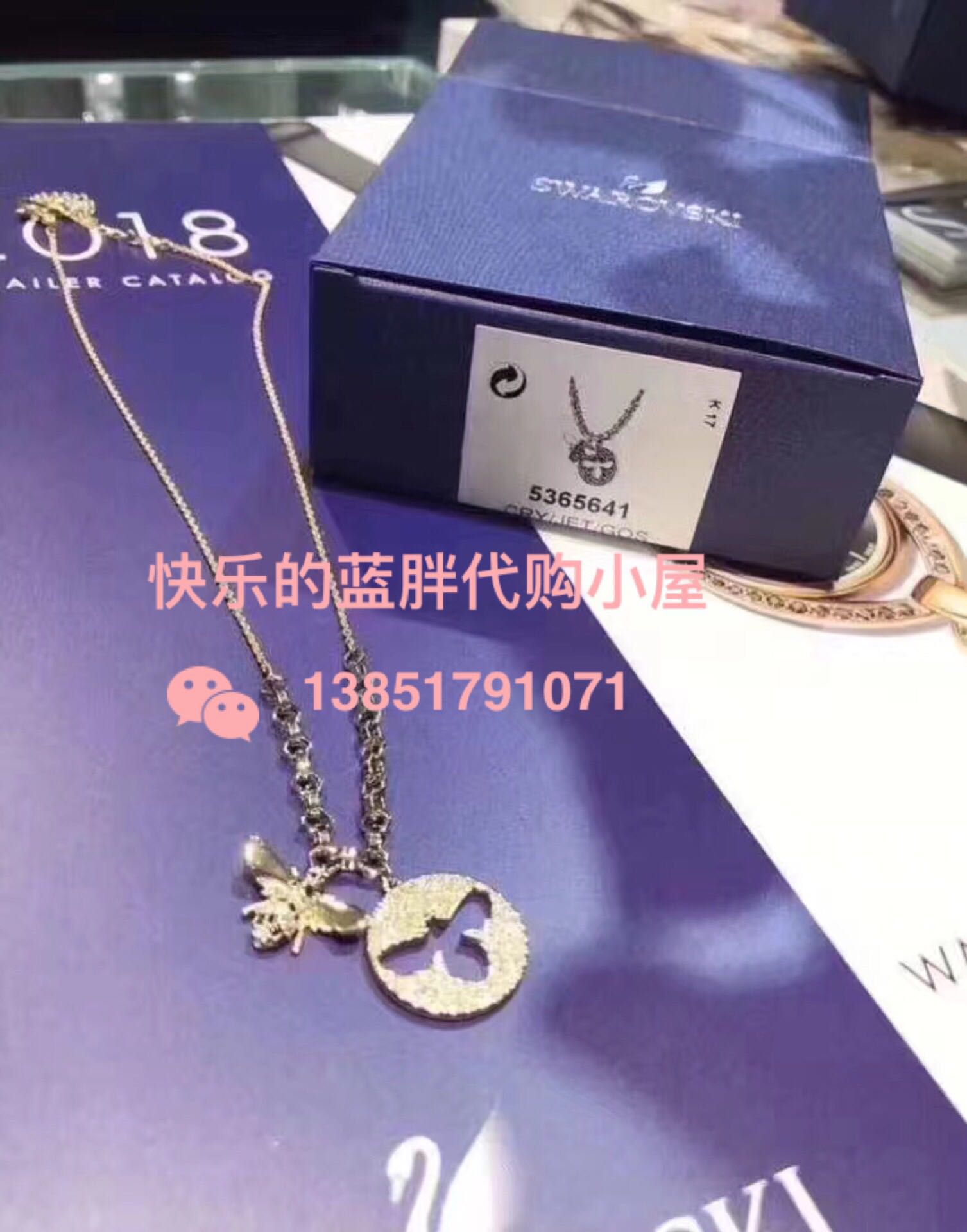 歐洲代購施華洛世奇新款小蜜蜂項鏈特價798元實物比圖片更漂亮