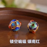 Бусины, натуральная красная инкрустация камня, браслет, серебро 925 пробы